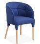 Fauteuil tissu matelassé bleu Norda