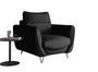 Fauteuil tissu noir Zurik 93 cm