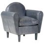 Fauteuil tube Gris 77x65x79 cm Cuir véritable