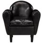 Fauteuil tube Noir 77x65x79 cm Cuir véritable