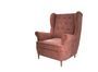 Fauteuil velours abricot capitonné Lizzi 85 cm