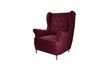 Fauteuil velours bordeaux capitonné Lizzi 85 cm