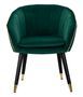 Fauteuil vert capitonné avec pieds noirs et finitions dorées Fiji