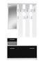 Vestiaire d'entrée PEILI contemporain blanc et noir mat - L 97,5 cm