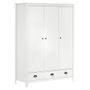 Garde-robe à 3 portes Hill Range Blanc 127x50x170 cm Pin solide 2