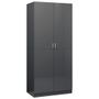 Garde-robe Gris brillant 90x52x200 cm