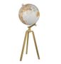 Globe marbre blanc sur pied métal doré Narsh D 38 cm