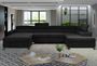 Grand canapé panoramique convertible velours noir avec coffre Konba 370 cm