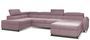 Grand canapé panoramique convertible velours rose avec coffre Konba 370 cm