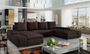 Grand canapé panoramique design simili cuir marron Tino 363 cm
