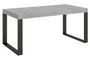 Grande table extensible 180 à 440 cm gris béton et pieds métal anthracite Tiroz