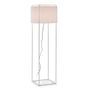 Lampadaire tissu blanc et pied métal blanc Antili H 165 cm