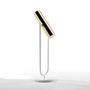 Lampe de bureau métal doré et pied métal blanc Egaly H 53 cm