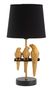 Lampe de chevet design dorée et abat-jour noir PERROQUETS