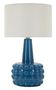 Lampe de table bleue design céramique reliefs sphériques GRESS