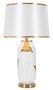 Lampe de table céramique blanche dorée FLORALE