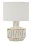 Lampe de table design céramique blanche motif doré géométrique TANGERI