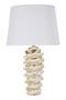 Lampe de table design céramique effet ruche blanc et doré GLAM SPACE