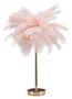 Lampe de table design dorée à plumes roses 2 lumières PALM