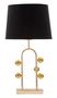 Lampe de table design dorée à sphères et abat-jour noir BULLE