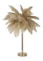 Lampe de table en métal doré et plumes blanches élégante PALM