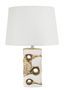 Lampe de table Florida céramique blanc doré design ajouré