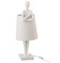 Lampe de table pied figurine résine blanche Ettis