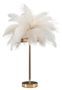 Lampe de table plume blanche dorée PALM