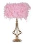 Lampe de table plume rose dorée TARTY CHIC
