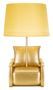 Lampe de table style Mid-Century jaune ocre en résine Rétro