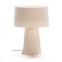 Lampe de table tissu à franges blanc Angie