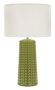 Lampe de table verte design céramique vert olive reliefs verticaux GLISS
