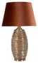 Lampe design Prisca en verre texturé et abat-jour brun élégant