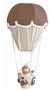 Lampe montgolfière coton chocolat et écru