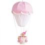 Lampe montgolfière coton rose et blanc