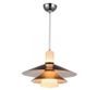 Lampe suspension métal chromé et verre marron Coffie Hon