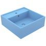 Lavabo carré à trop-plein Bleu clair mat 41x41 cm Céramique