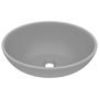 Lavabo ovale de luxe Gris clair mat 40x33 cm Céramique