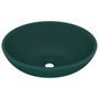 Lavabo ovale de luxe Vert foncé mat 40x33 cm Céramique
