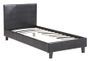 Lit 1 place simili cuir noir Diag 90x190 cm