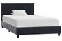 Lit 1 place simili cuir noir Nyam 90x200 cm