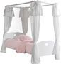 Lit à baldaquin AMORI 90x200 – Blanc laqué, élégant & personnalisable