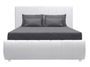Lit adulte 140 x 190 cm + coffre de rangement - Simili blanc - Sommier inclus - CLOUD