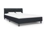 Lit adulte simili cuir noir et pieds métal noir Meyza 120x200 cm