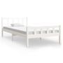 Lit Blanc Bois massif 100x200 cm