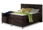 Lit boxspring à LED en simili cuir marron BALFOR