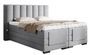 Lit boxspring électrique ARKOS en velours gris clair avec matelas et surmatelas