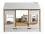 Lit cabane avec tiroir lit HOUSEBED 90x200 cm – Pin massif blanc & bois clair