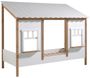 Lit cabane HOUSEBED 90x200 cm – Pin massif blanc & bois clair