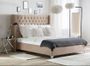 Lit capitonné Chesterfield velours beige Klouto 180x200 cm